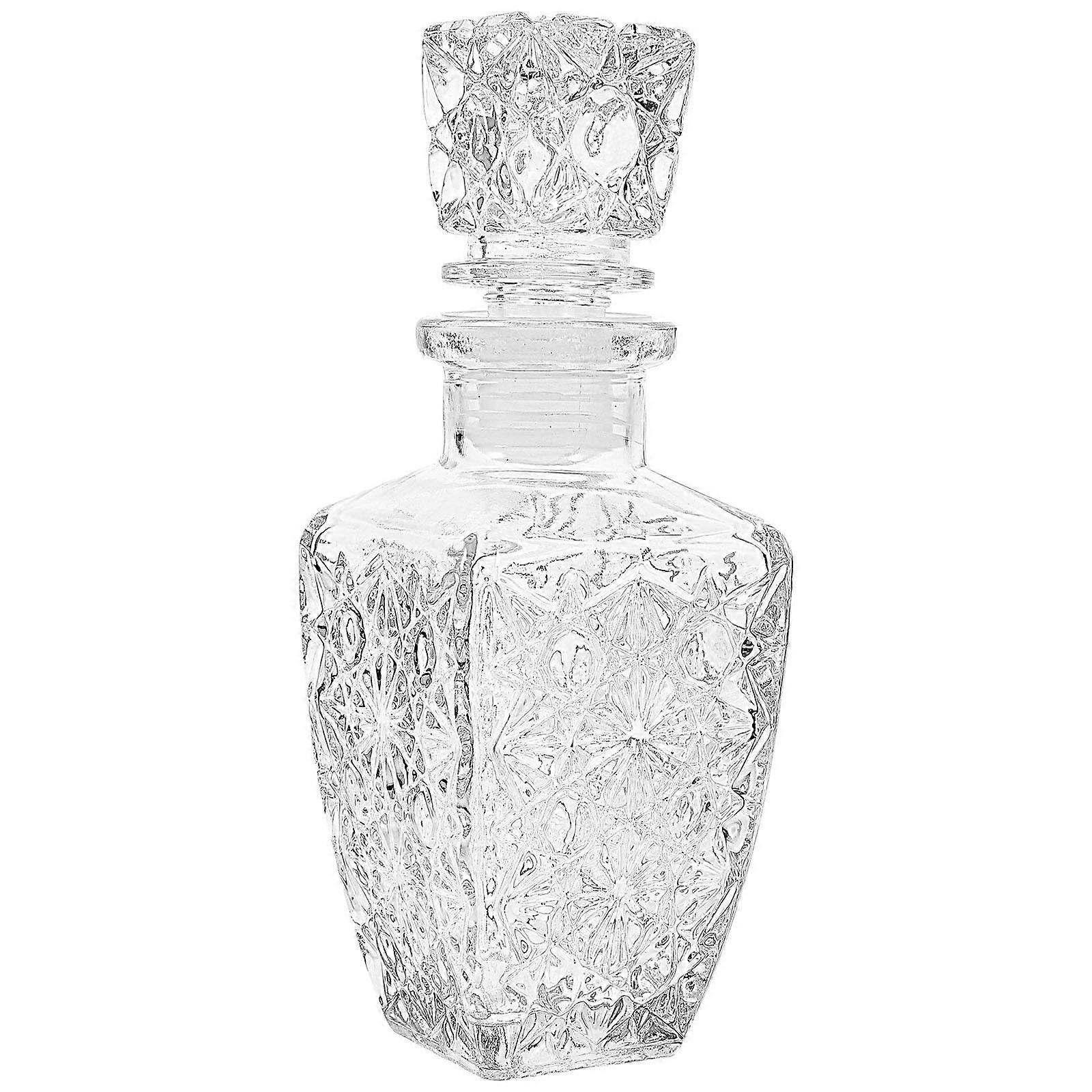 Decanter Whiskey Square Diamond Shape Home Use 250ml Enhances Aroma Adults Storage Holder 1Pack