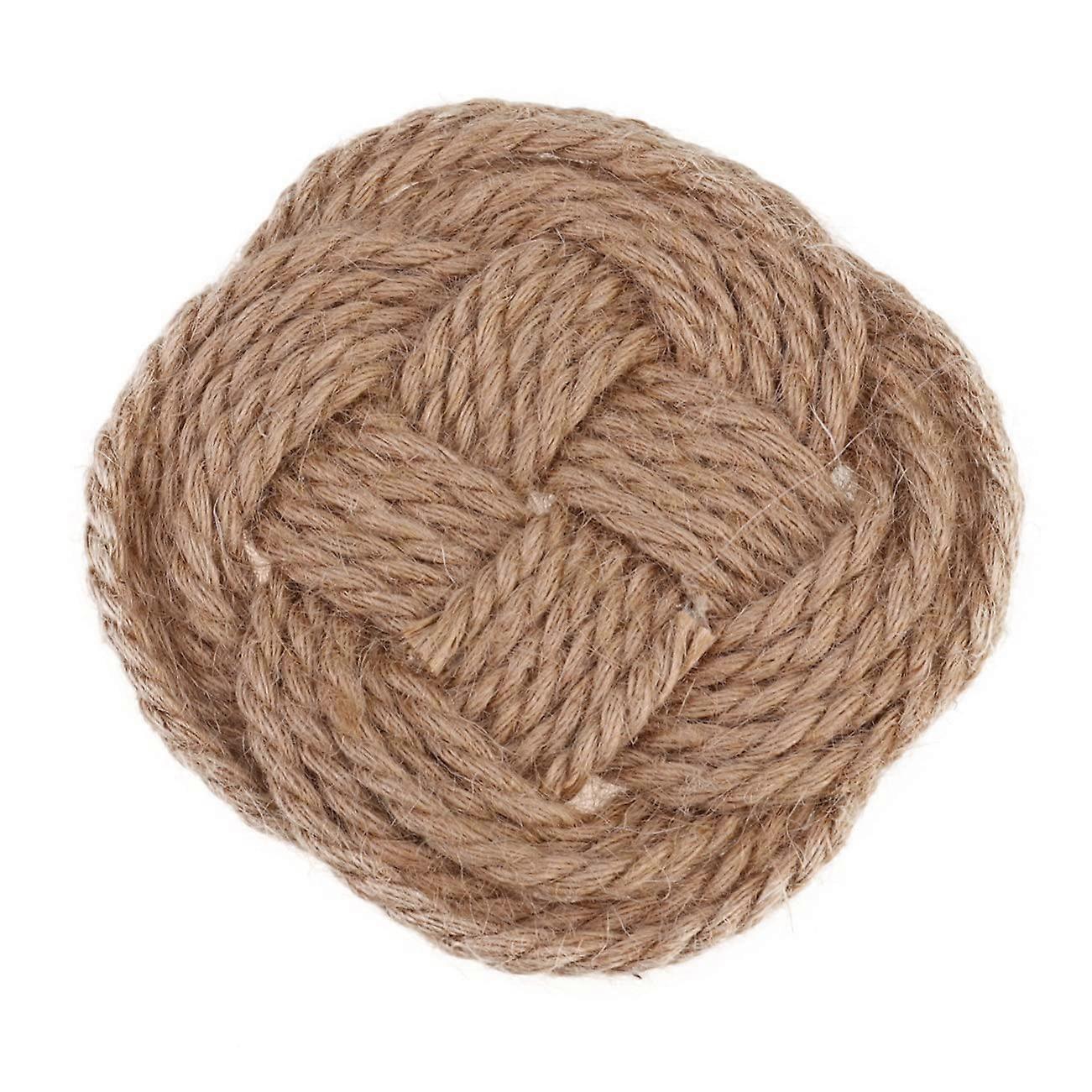 Handmade Round Cotton Rug Brown HeatResistant Placemat for Bowls and Bottles for Home Use Protects Your Table and Keeps It Clean