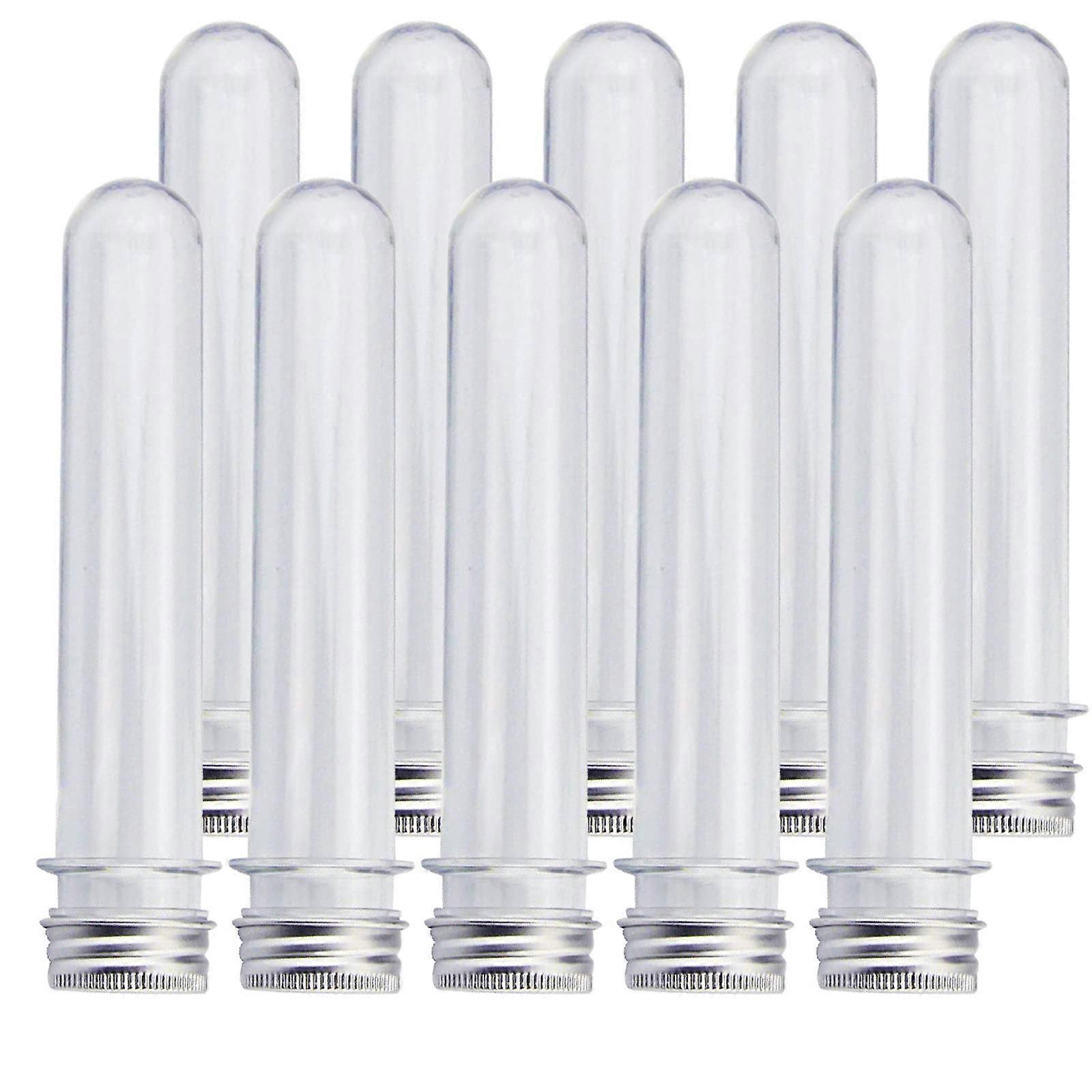 10Pcs, 100ML (32 x 162mm) Clear Plastic Test Tube with Screw Caps