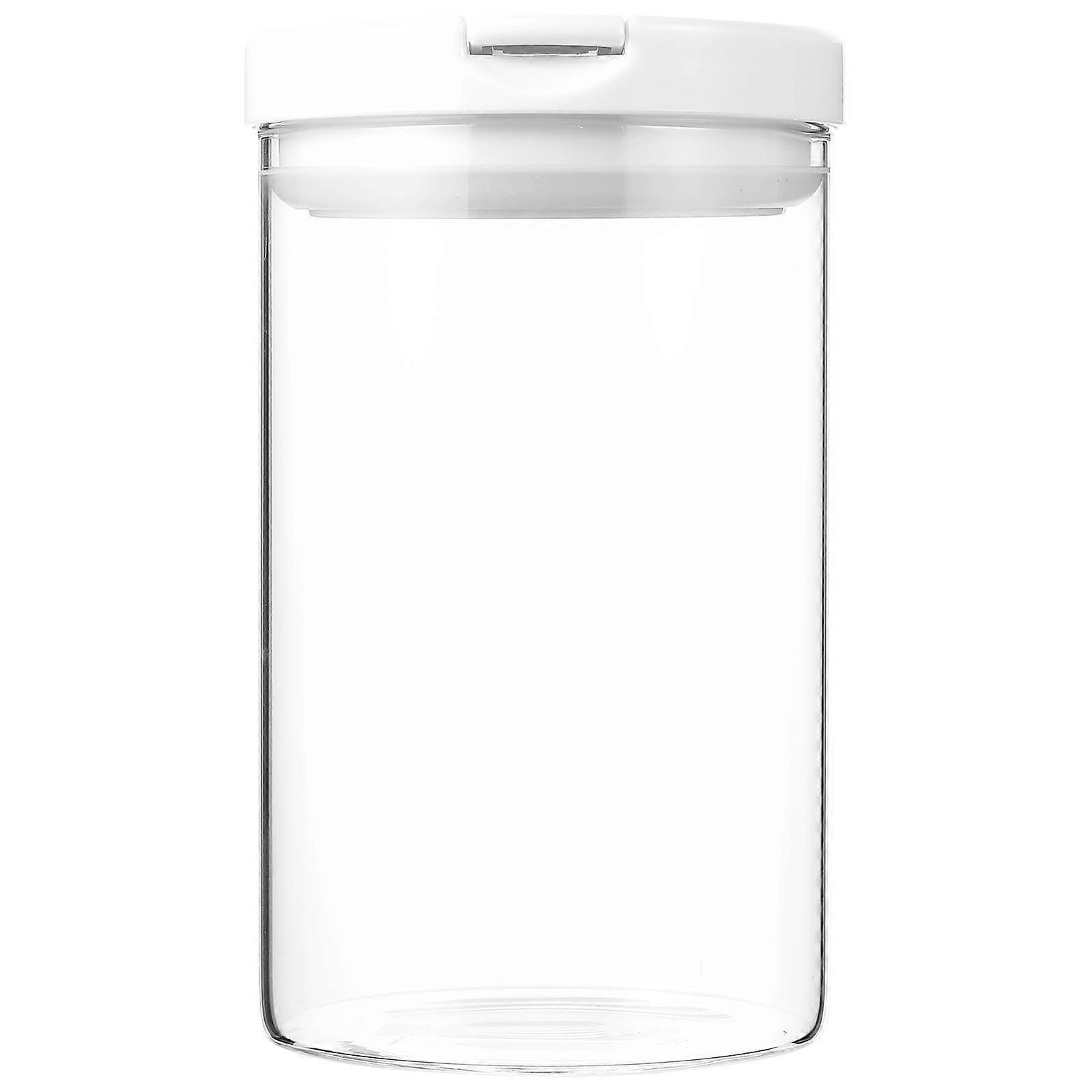 Sealed Container Glass Kitchen Container Moisture Proof Cylindrical Shape Home Use 15x9.5cm 1Pack