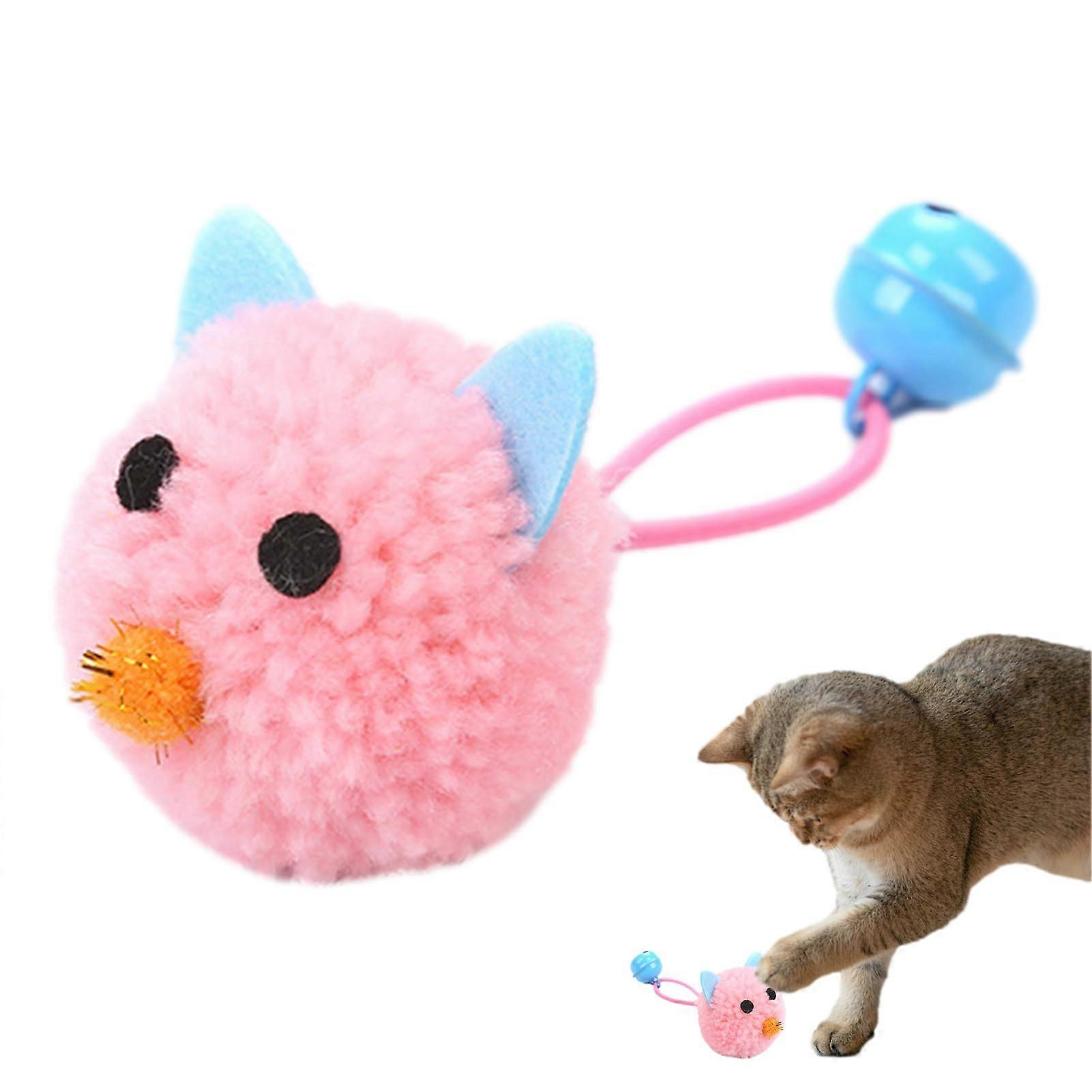 Cat Mouse Toy - Interactive Plush Mice with Bells, Bite Resistant Design, Ideal for Training House Cats, Pink Color