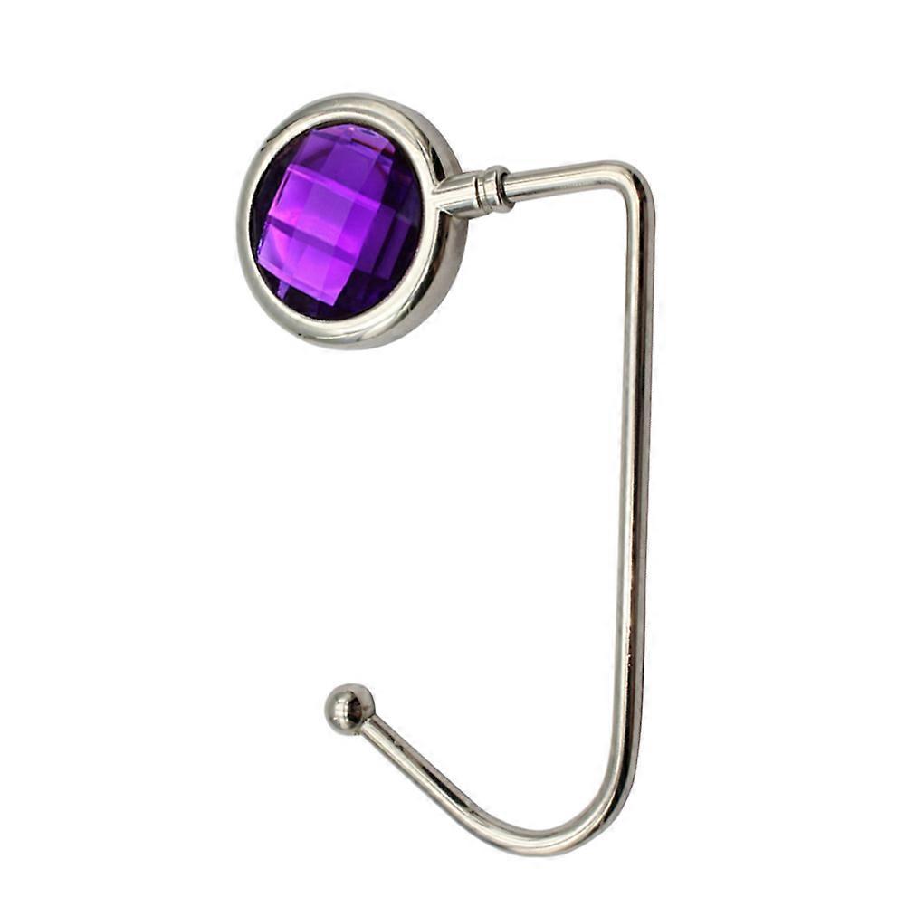 Portable Purse Hanger Purple Bag Hooks For Table Office Use No Slip Base Pad 2Pcs