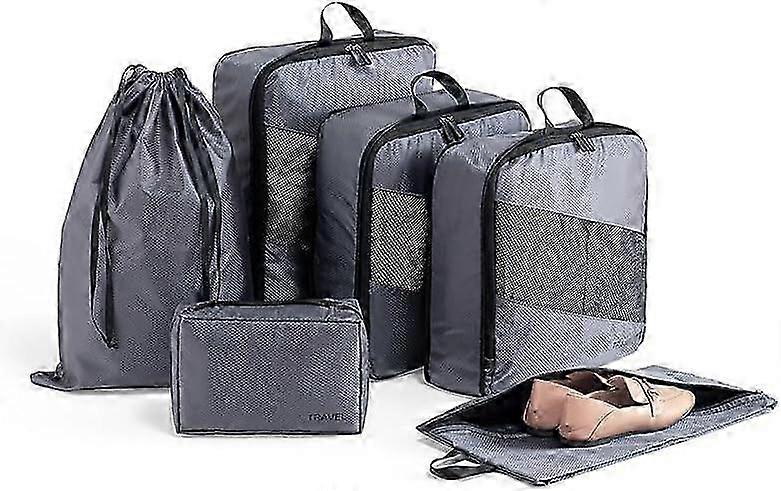 Set of compression durable packing cubes for travel vacation 2025