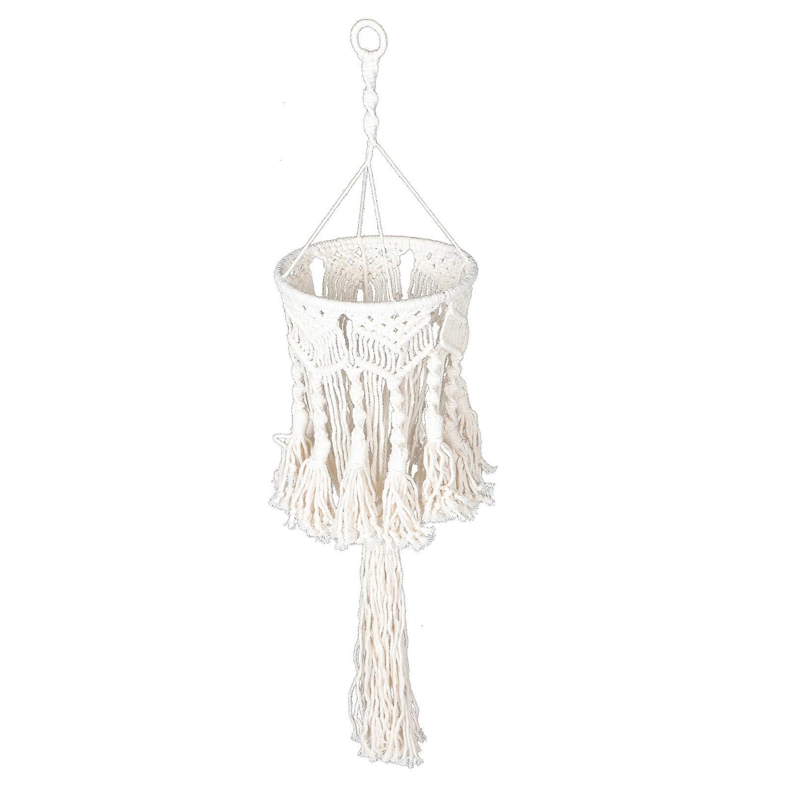 Macrame Lamp Shade Hanging Tassel Lampshade for Home Cotton
