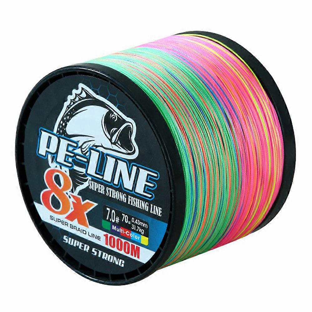 8-Strand 1000m Woven PE Fishing Line Abrasion Resistant Casting Lure Cord, Color Changes Every 10m Line No. 1.0