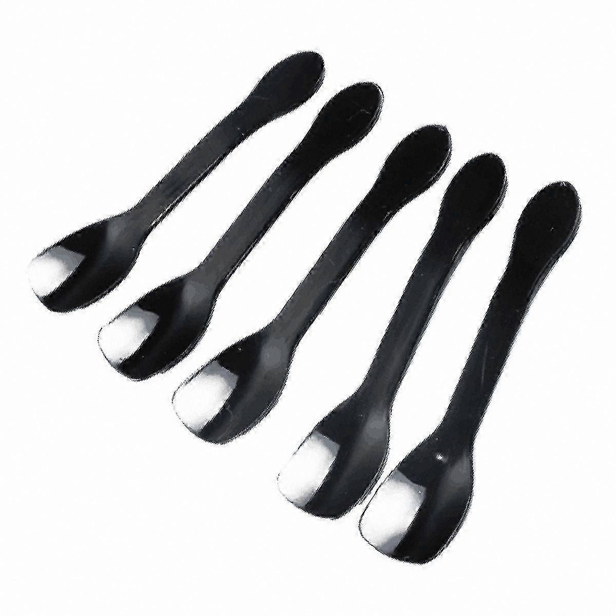 100 Count Heavyweight Plastic Spoons Individually Wrapped for Yogurt, Desserts, and Baking - Black Tableware Essentials