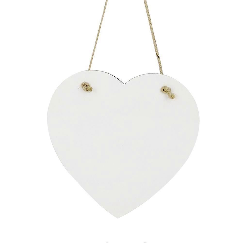 DIY Blank Door Sign Made of Density Board for Home Cafe Shop Store Decoration White Heart Shape 1PC