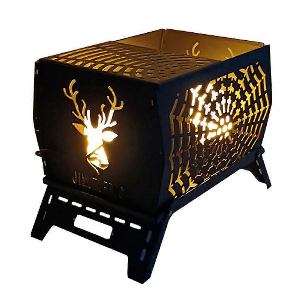 キャンプファイヤースタンドポータブル薪ストーブキャンプストーブ炭素鋼折りたたみ式薪ストーブ屋外調理キャンプピクニックバックパッキングハイキング