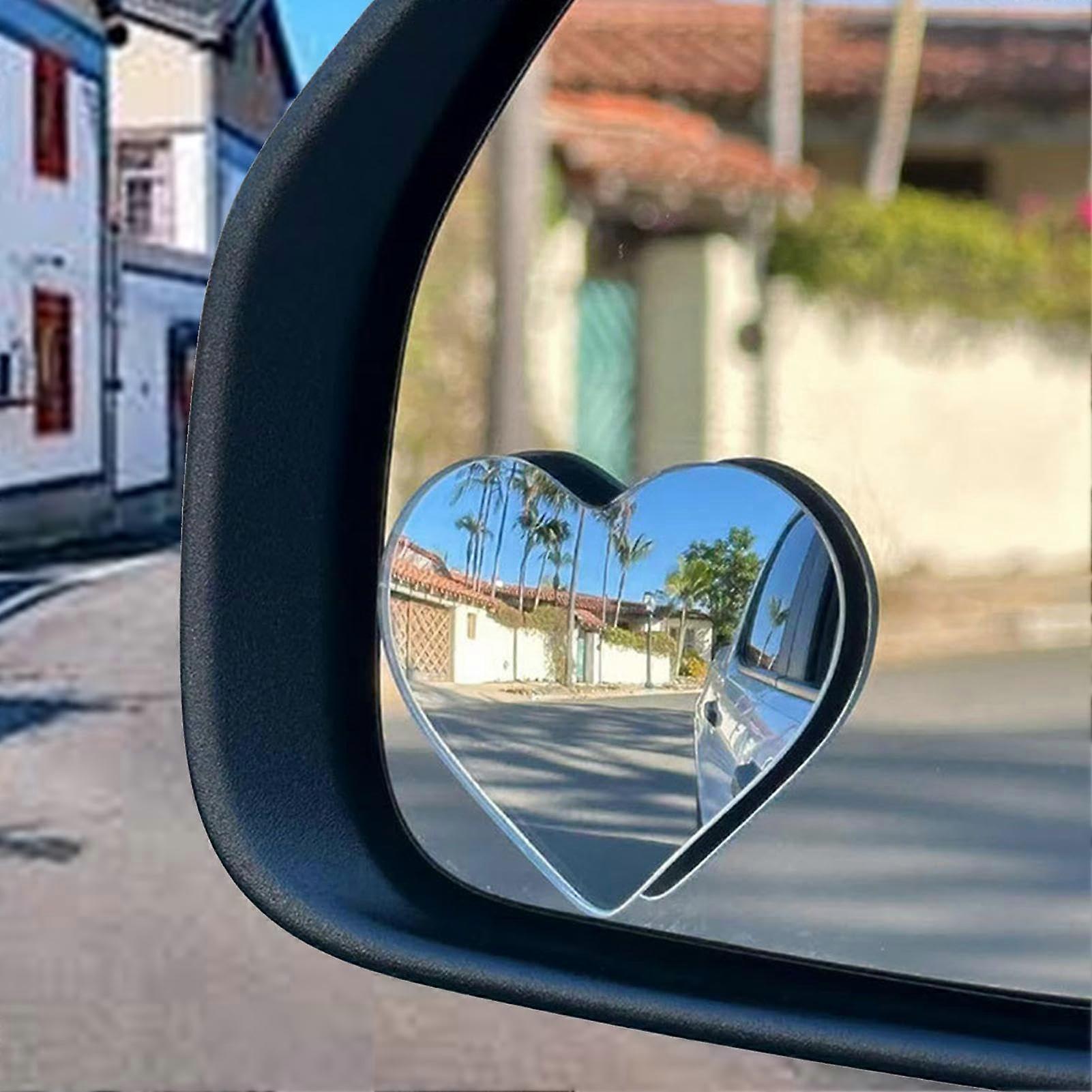 Dorting Angle Mirror Side Car Mirror, 1 Pair Cute Heart Shape, Blind Spot Mirror