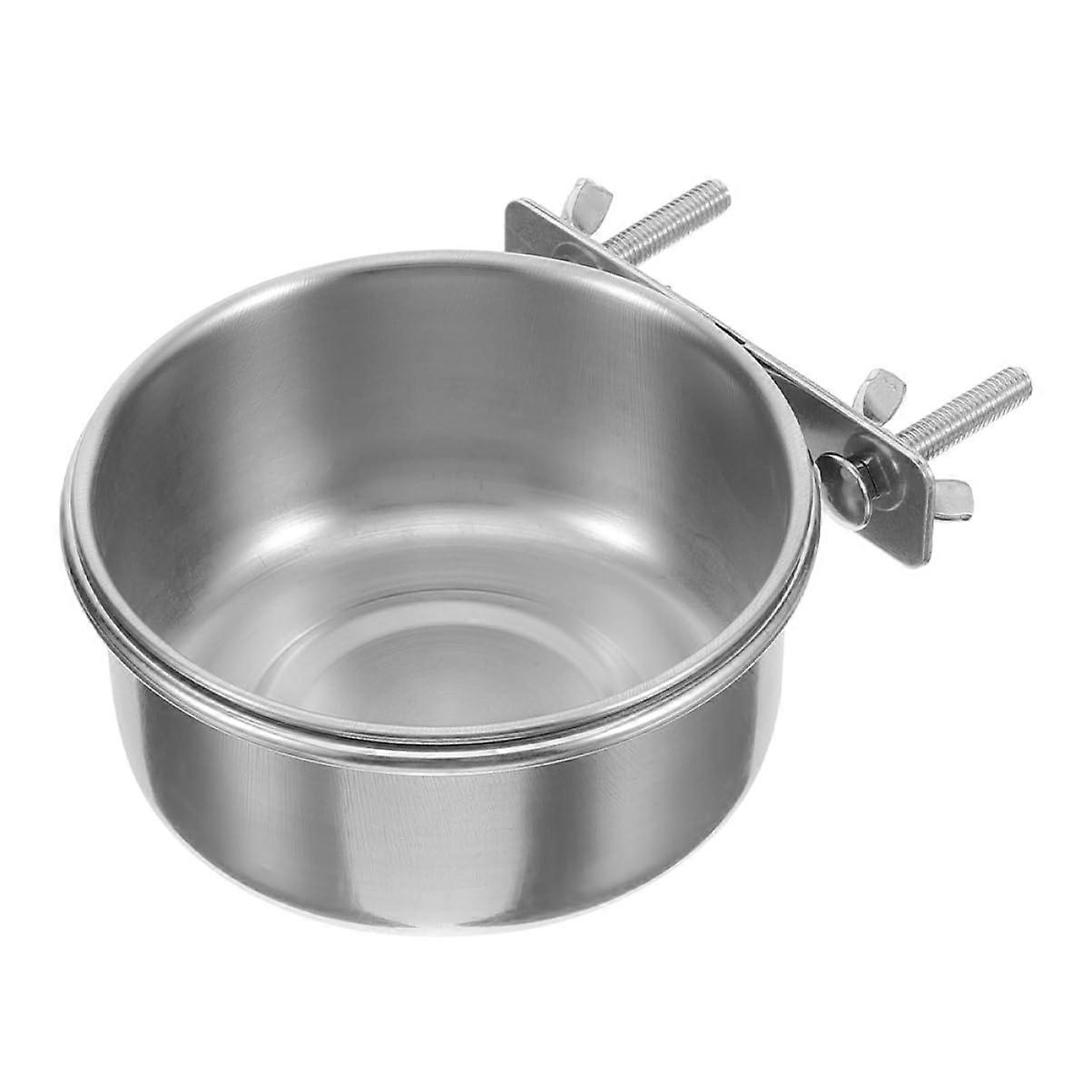 Bird feeder and water bowl with doublescrew mechanism for parrots, cockatiels, budgies, and small animals, durable and easy to clean.