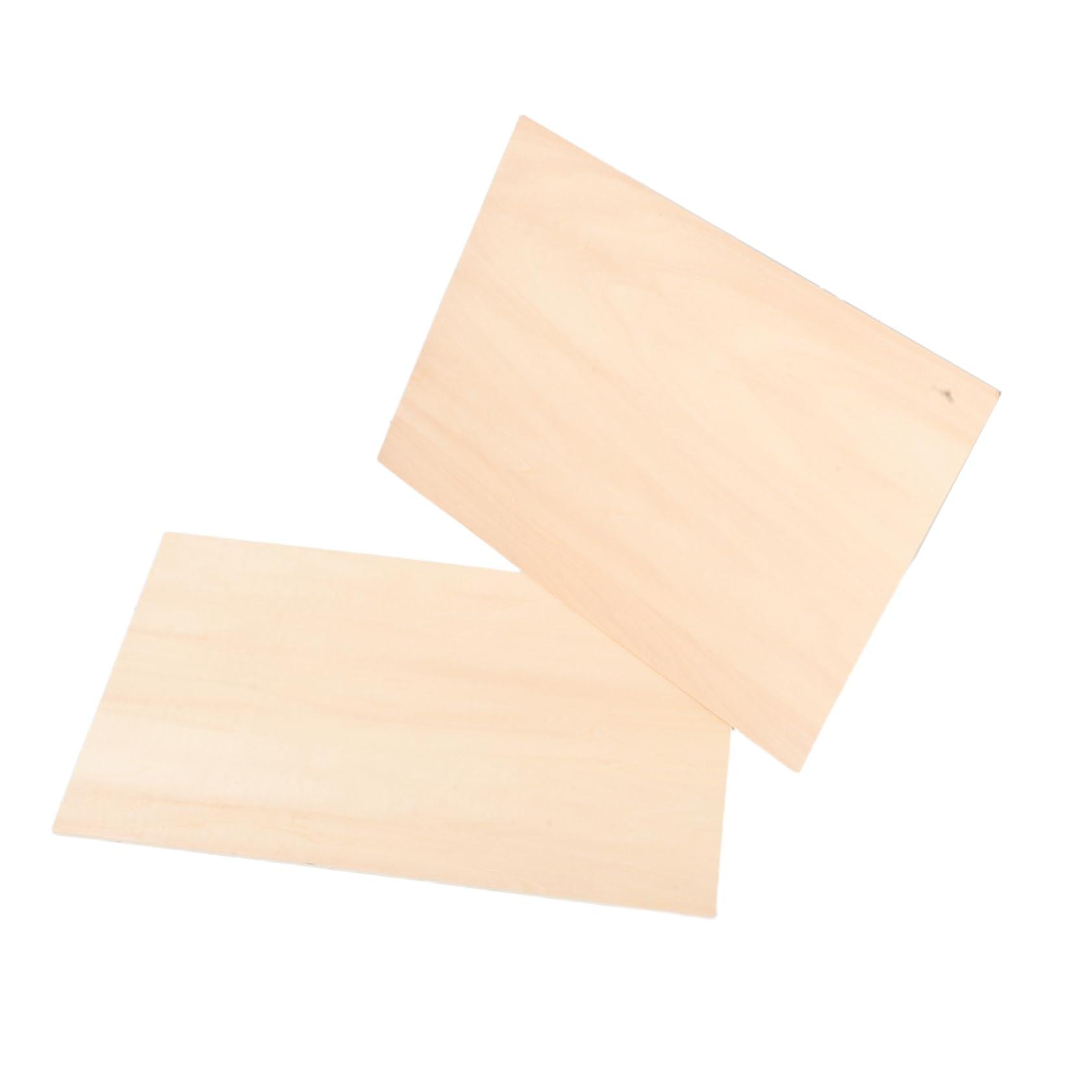 Handcrafted Engraving Board Set of 2, Beige DIY Printing Plates, Wood Craft Material for Custom Projects