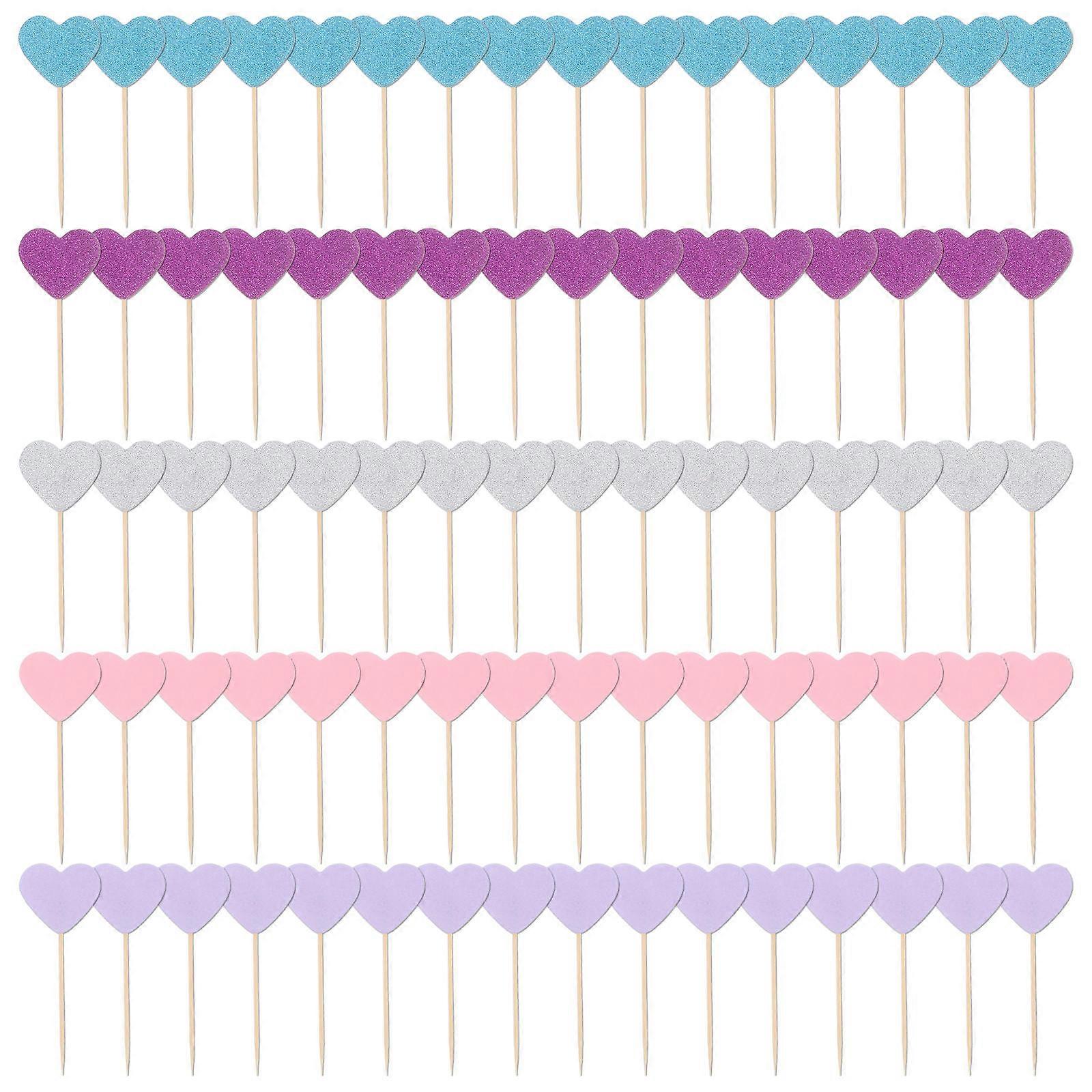Assorted Color Cake Decor Cupcake Toppers 500Pcs Paper and Wood Ideal for Weddings and Parties