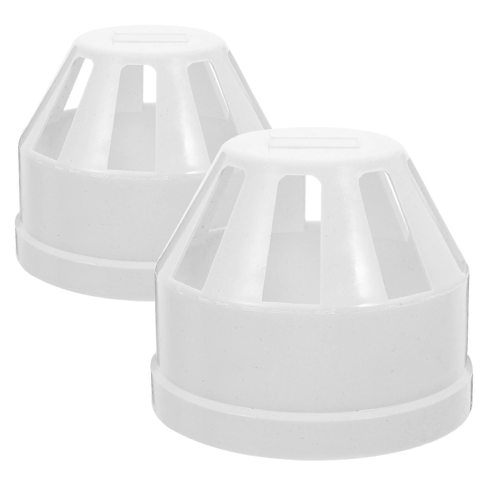 2 Pcs Round Chimney Cap Pvc Roof Chimney Vent Cap With Drain Filter Anti Rain And Debris Protection For