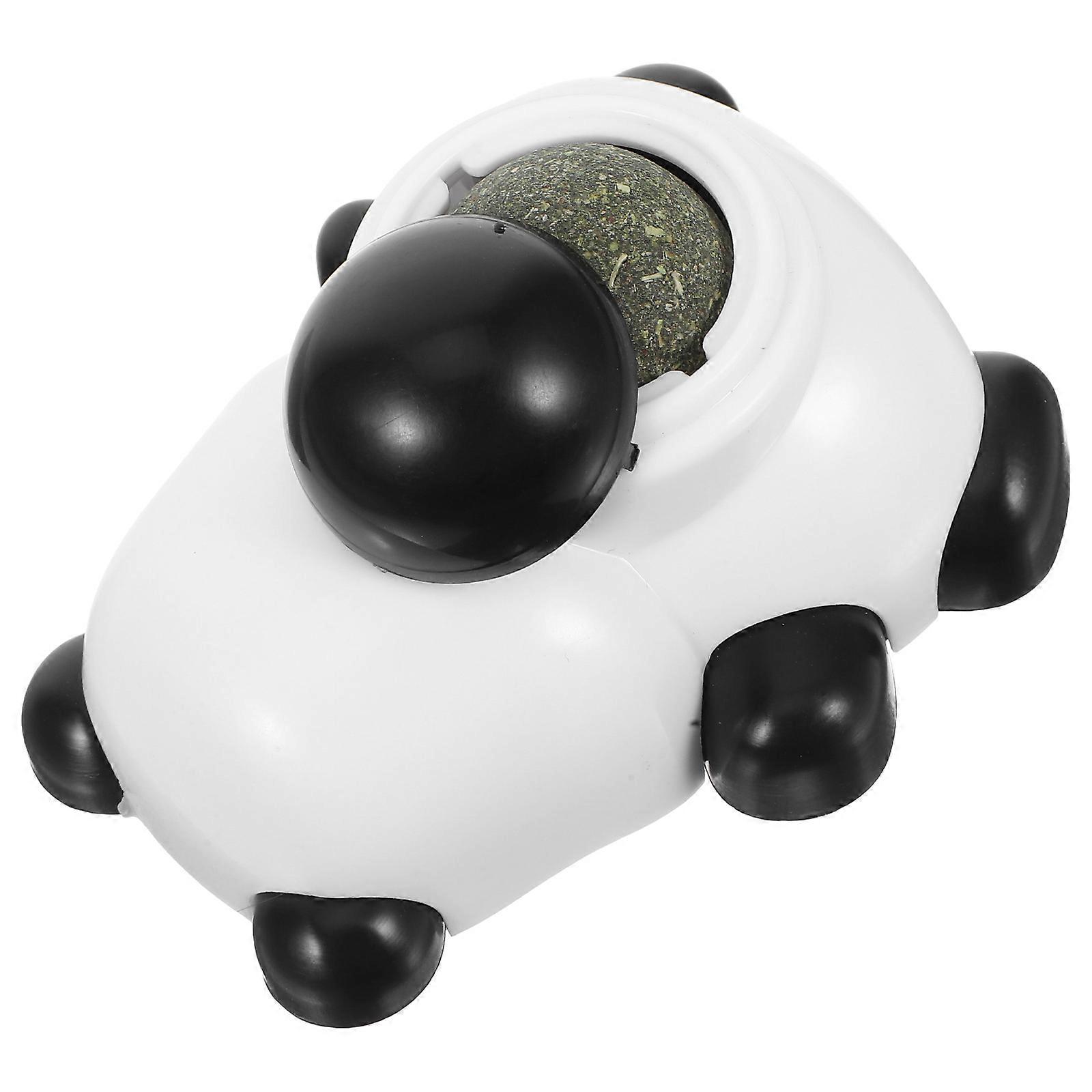Kitten Toys Catnip Ball Panda Shaped PP Material Teeth Cleaning Boosts Activity 3.5×2.9×1.7in 1Pack