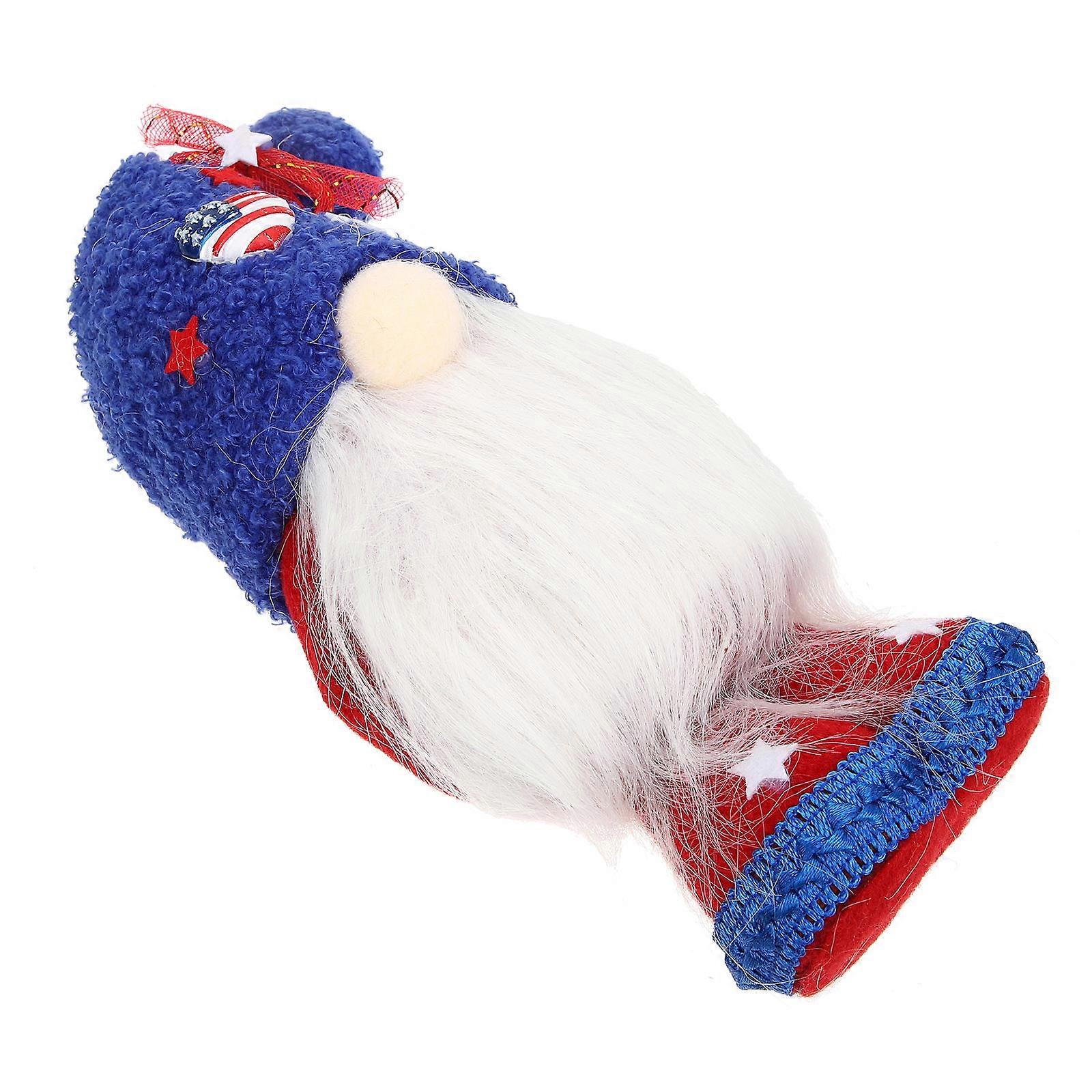 Adorable MultiColor Gnome Doll for Independence Day Festival Decor Plush Lint Dwarf Size 12 Inches