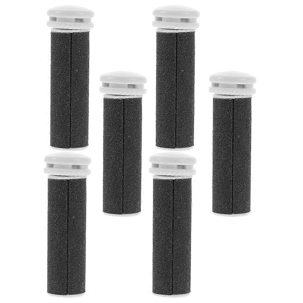 Durable Black ABS Replacement Roller Heads for Electric Foot Files 6pcs Each