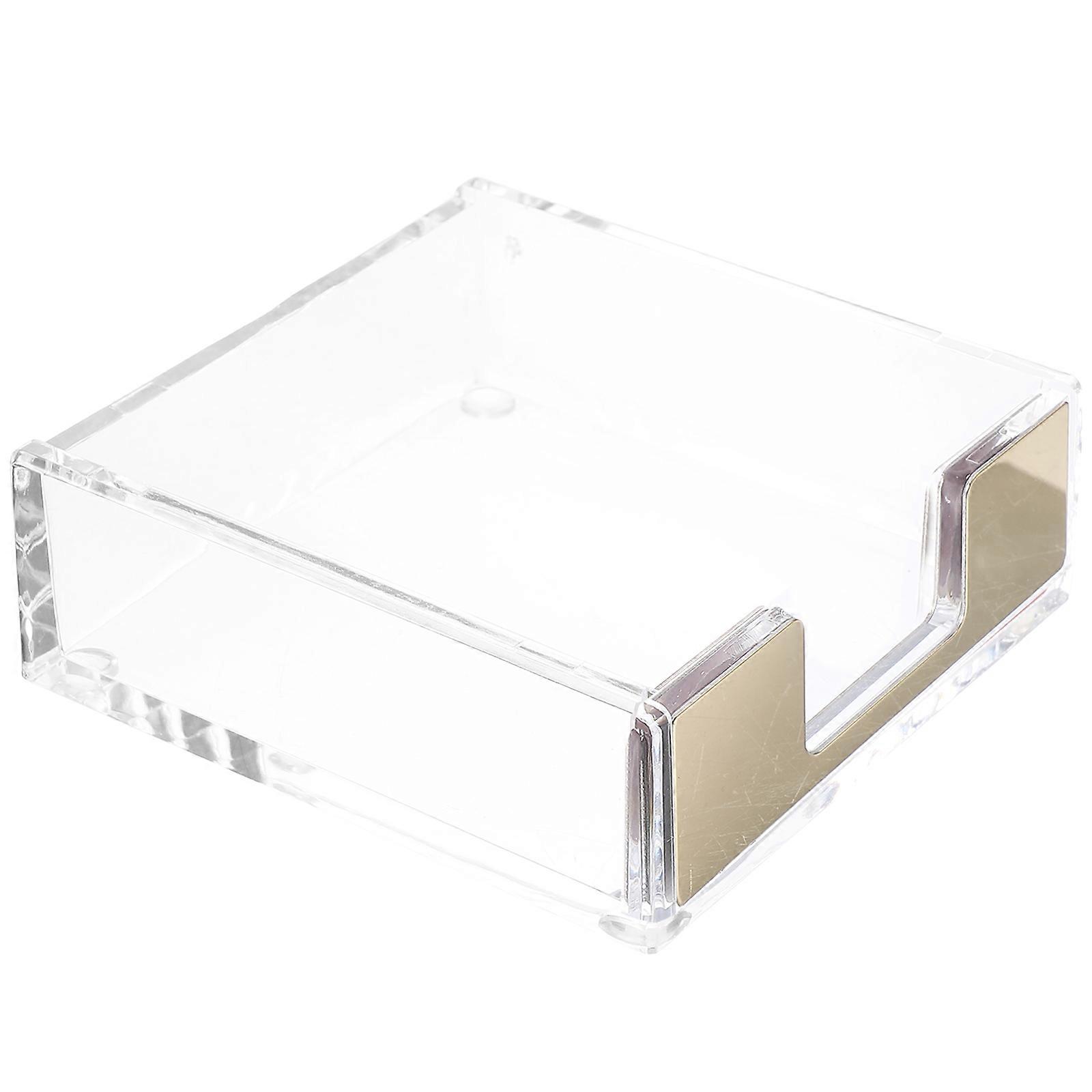 Golden Memo Pad Holder for Desk Storage with Acrylic Material