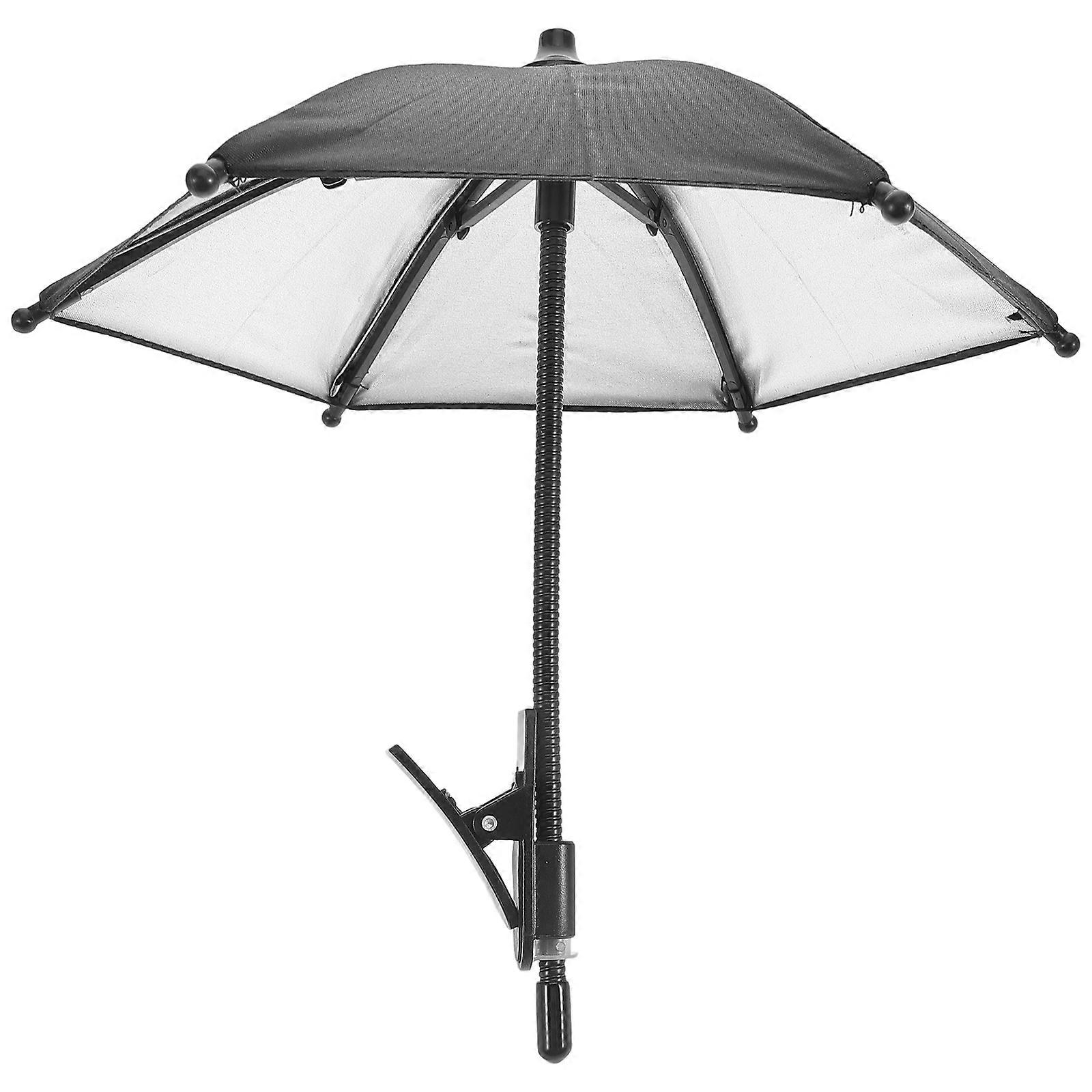 Adjustable Flexible Cell Phone Sun Umbrella Holder for Outdoor Navigation – Reduces Glare, Bendable Handle, Universal Fit, Black