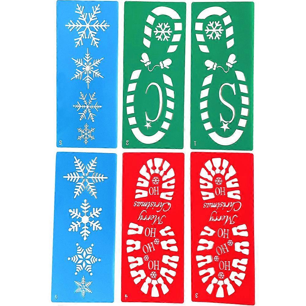 6pcs Christmas Drawing Stencil Hollow Out Templates for DIY
