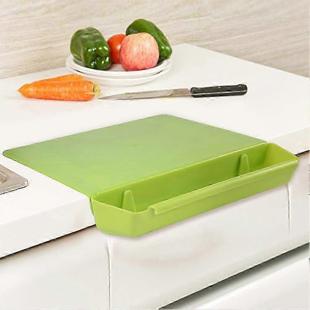 Creative Foldable Cutting Board with Storage Basket Box - Multi-Functional Cooking Tool in Green for Easy Food Prep & Organization