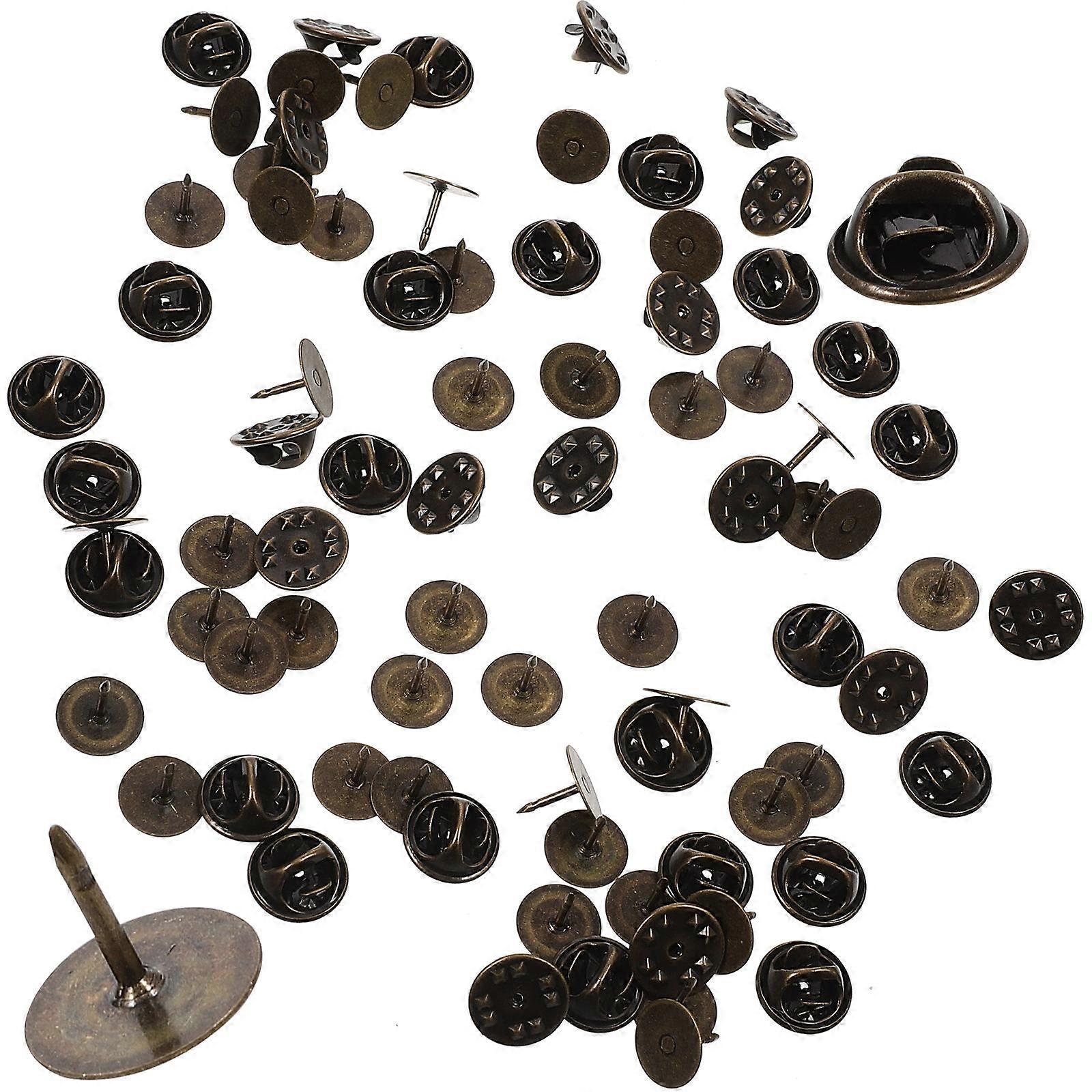 Pins With Backs Locking Pin Badge Pin Back Craft Making Square Copper Lightweight Portable 50Sets