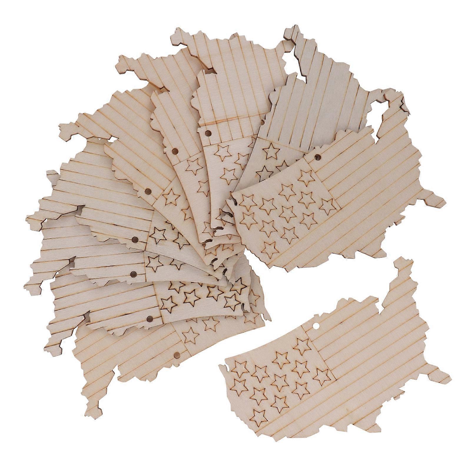 Durable Wood Patriotic Signs for Decoration Create Strong Festival Atmosphere Ivory Color 10pcs