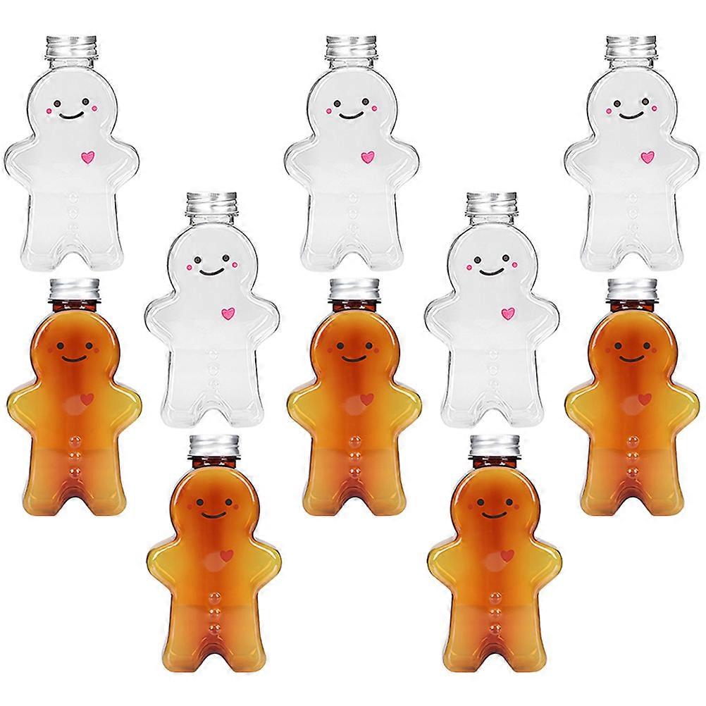 Clear Design Gingerbread Man Bottles 10Pcs Lightweight Storage Holders Suitable For Christmas And Party Occasions