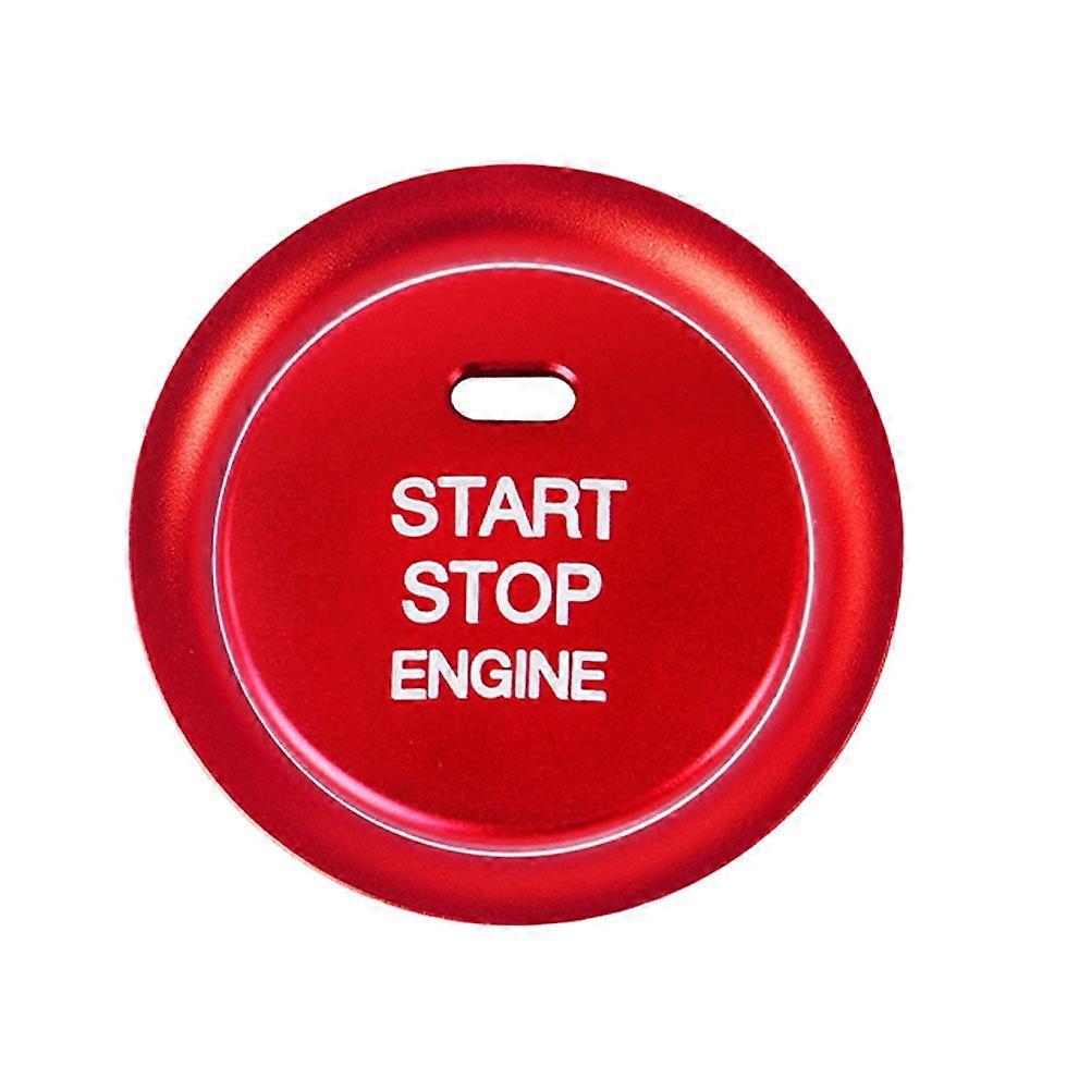 Car Engine Start Stop Button Cover 1 Set Decorative Ring 4X4cm Red Aluminum Alloy for Car Owners