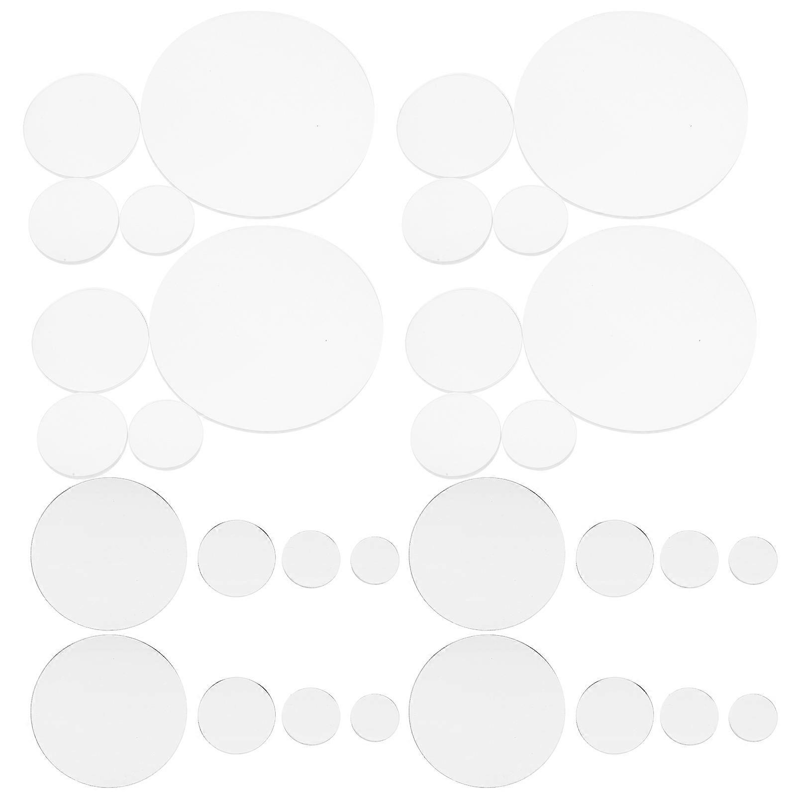 40pcs Transparent Acrylic Round Bases for Miniatures, DIY Craft Disc Display Platforms for Tabletop War Game Models Figures