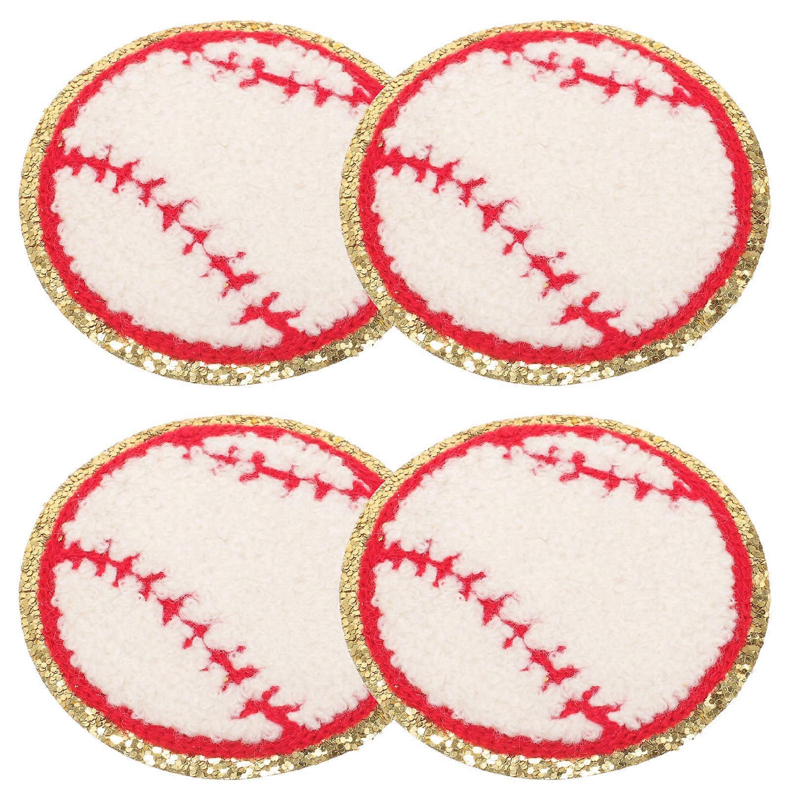 Baseball Patch 4Pcs Multi Easy Mending Polyester Patches for Decor