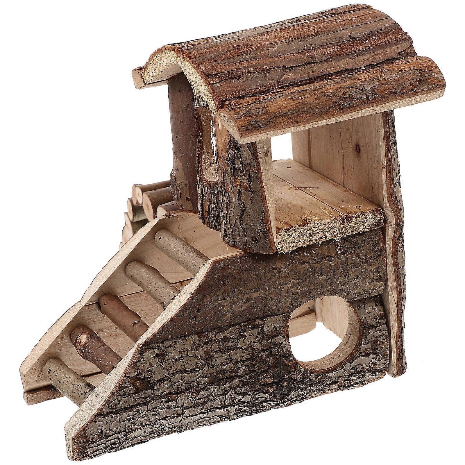 Coffee Wooden Pet House for Small Animals like Hamsters Guinea Pigs and Hedgehogs 1 Piece