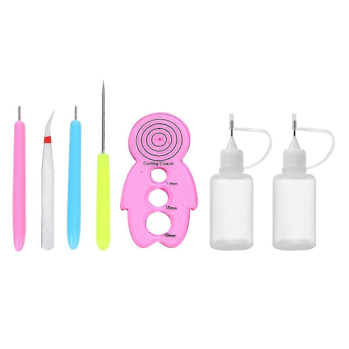 7pcs in 1 Set DIY Paper Rolling Tool Kit Handmade Rolling Curling Quilling Needle Pen for Home School Arts Craft (Random Color)