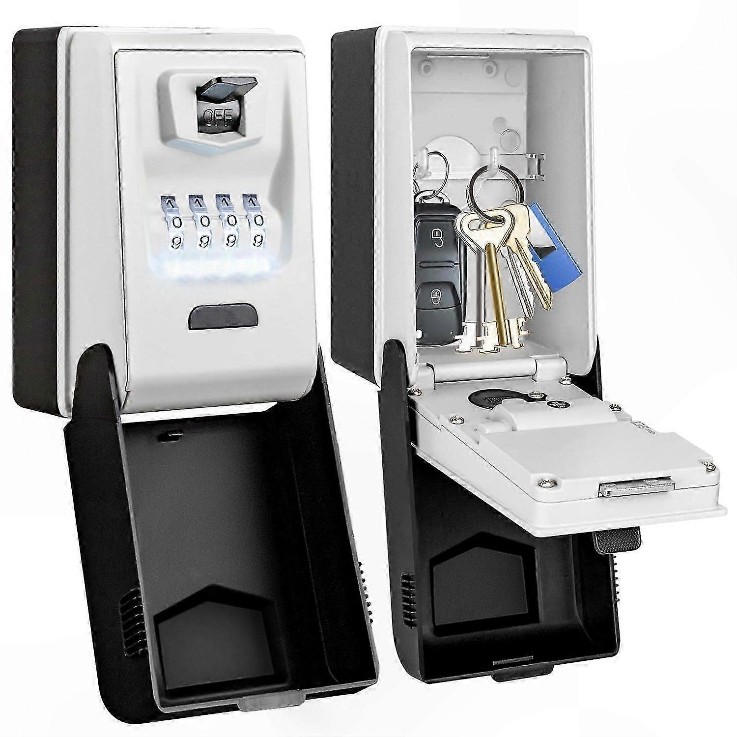 Secure Key Storage Box with Illuminated Code and Waterproof Design for Durable Outdoor Use