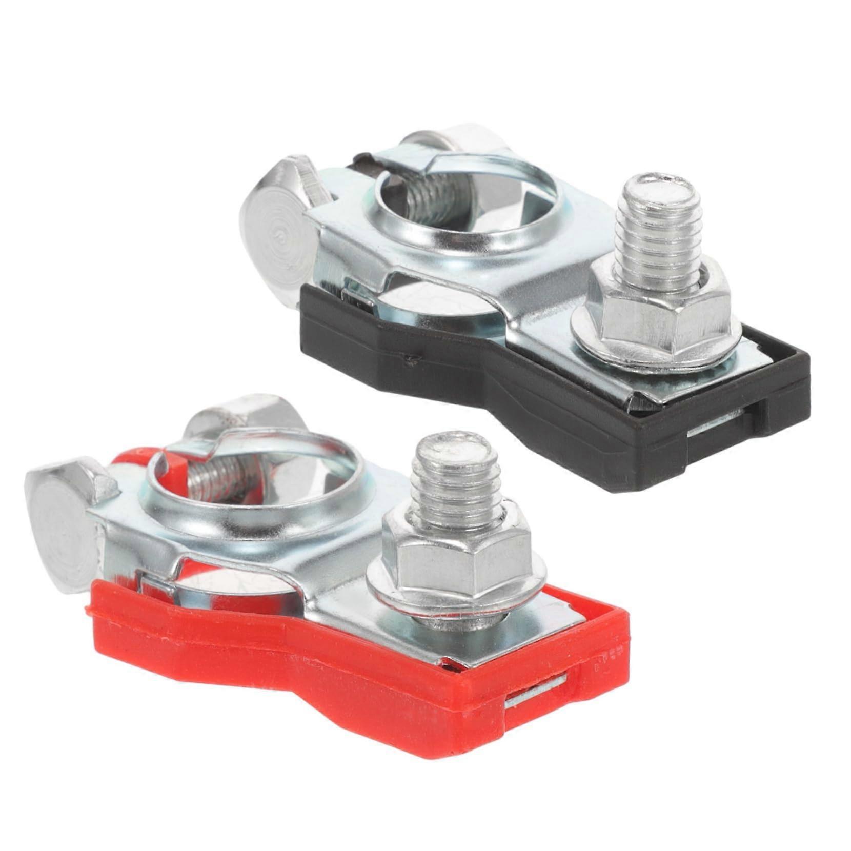 Battery Terminals 2-Pack for Car, Stack Head Clamp, Galvanised Iron Alloy Battery Connection Clips
