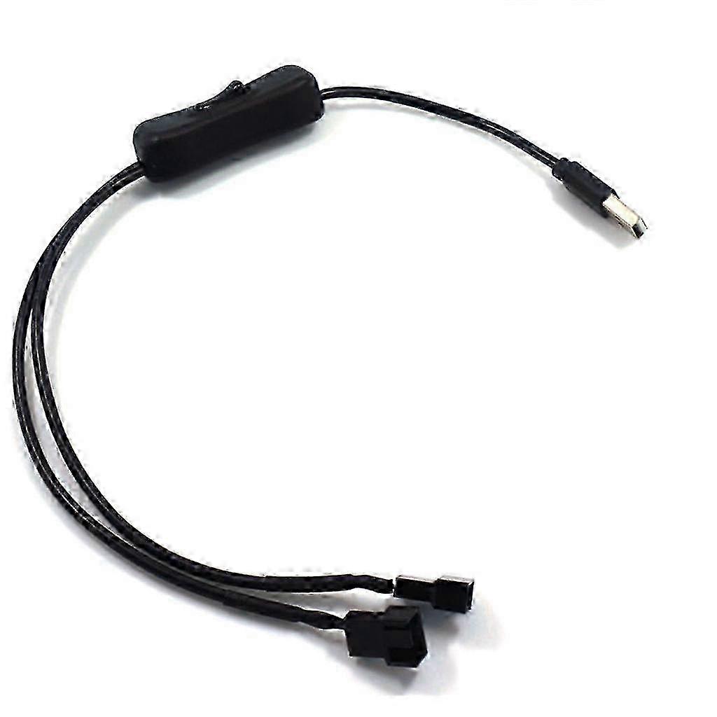 5V PWM Fan Adapter Cable USB to 3/4-Pin with ON/Off Switch 40cm (15.75in) for PC Case Cooling Edition 0812