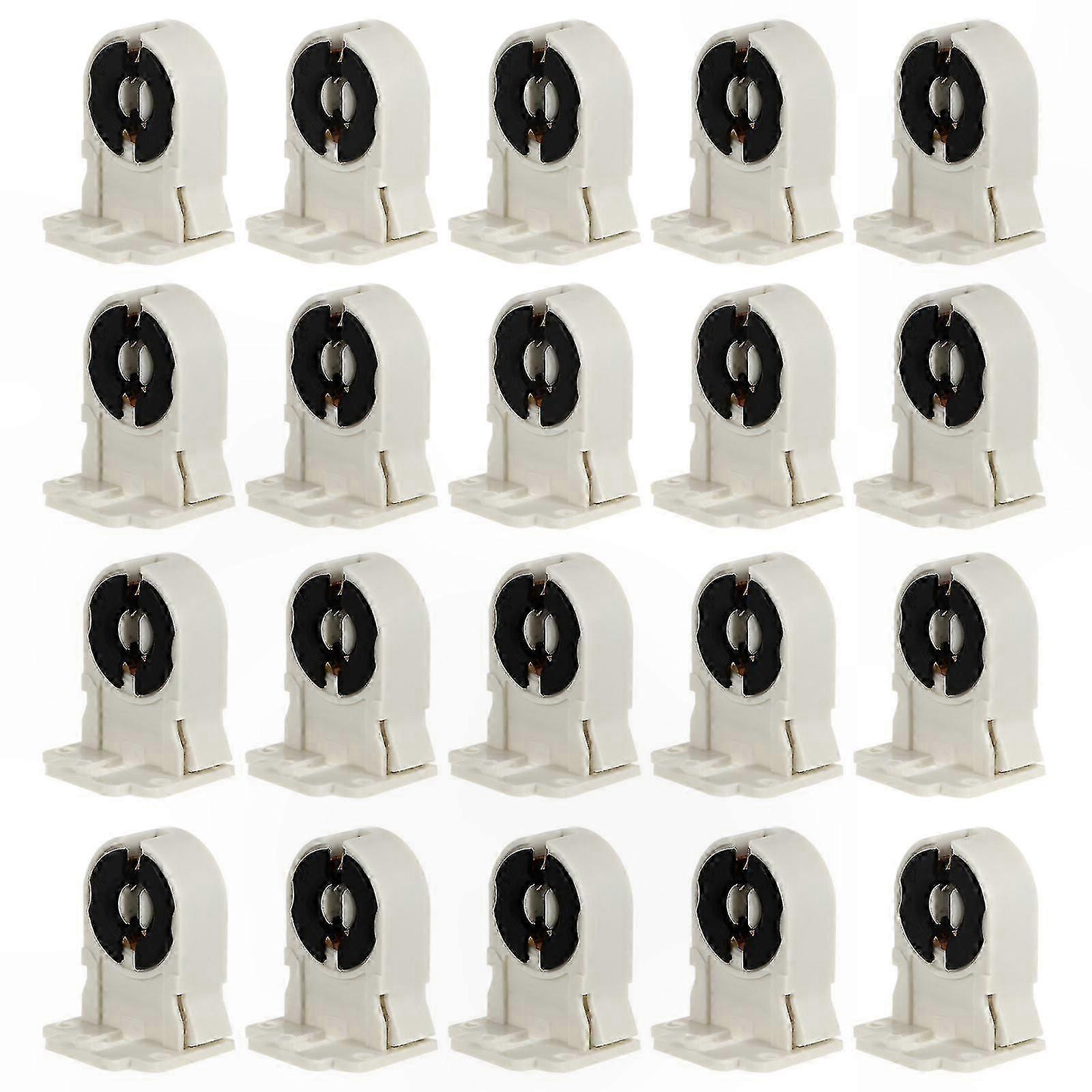 20-Pack T8 G13 Tube Lamp Holders for Household Lighting Fixtures Non-Shunted Socket Mounting Solution