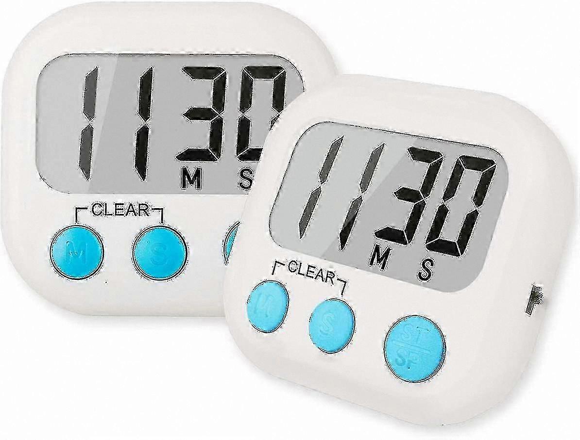 2-Pack Large Display Magnetic Kitchen Timer for Cooking