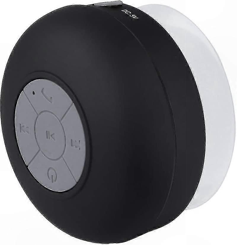 Waterproof Bluetooth Speaker with Handsfree Mic and Suction Cup (Black)