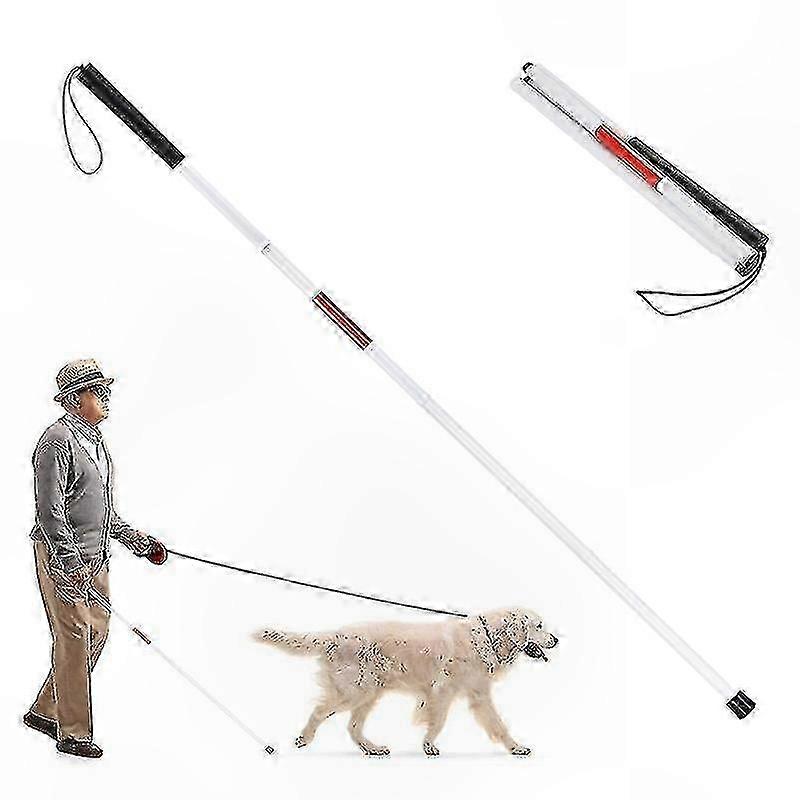 Adjustable Folding Cane, 125cm Aluminum Walking Stick, Portable Collapsible Crutch for Support