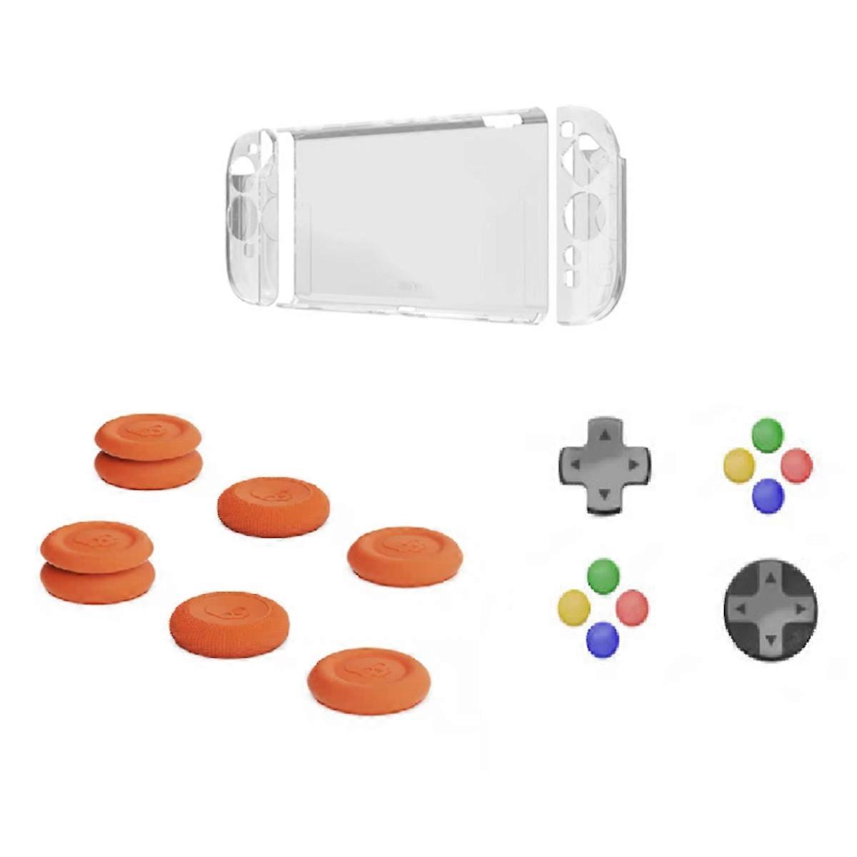 For Switch 2 Protective Case+Circular Direction Keys Kit+Thumb Grip Set Split Protective Case for Sw