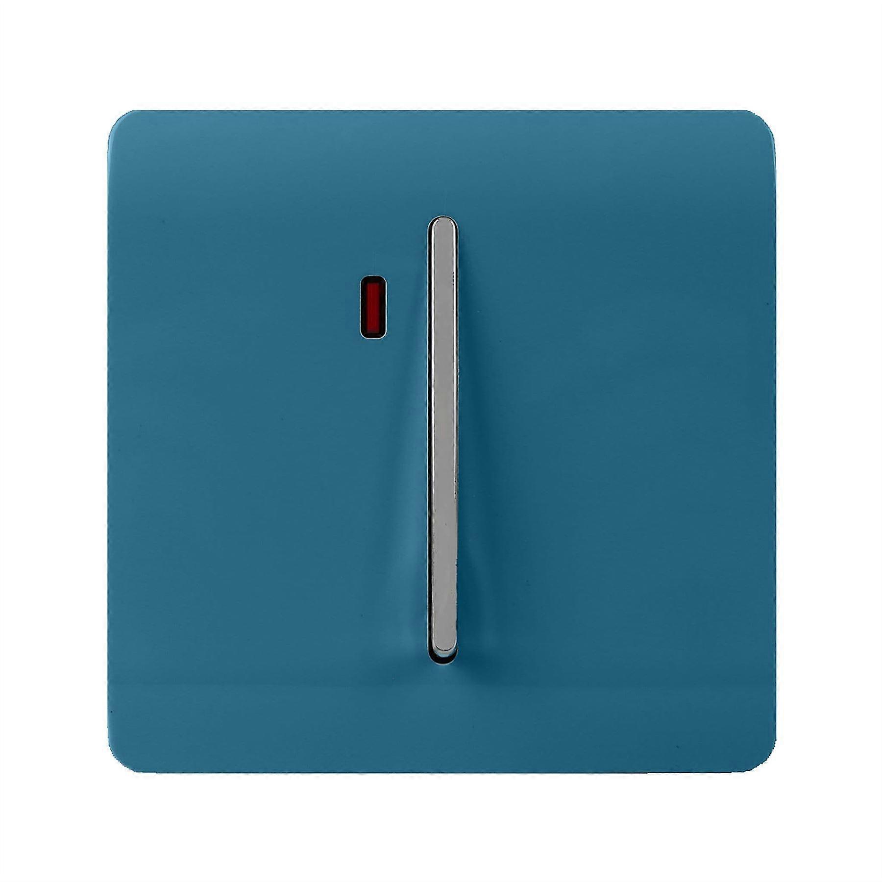 Trendi Artistic Modern Glossy 20 A Tactile Light Switch & Neon Insert Ocean Blue