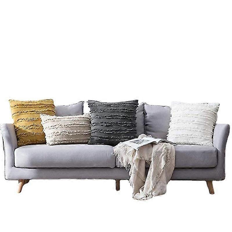Bohemian Style Cotton And Linen Cushion Case, Cut Flower Tassel Sof...