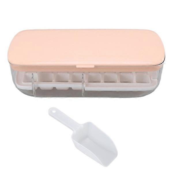 ערכת מגש עובש קרח ביתי 24 רשת סיליקון מקפיא קרח עובש מגש עם מכסה למטבח ורוד