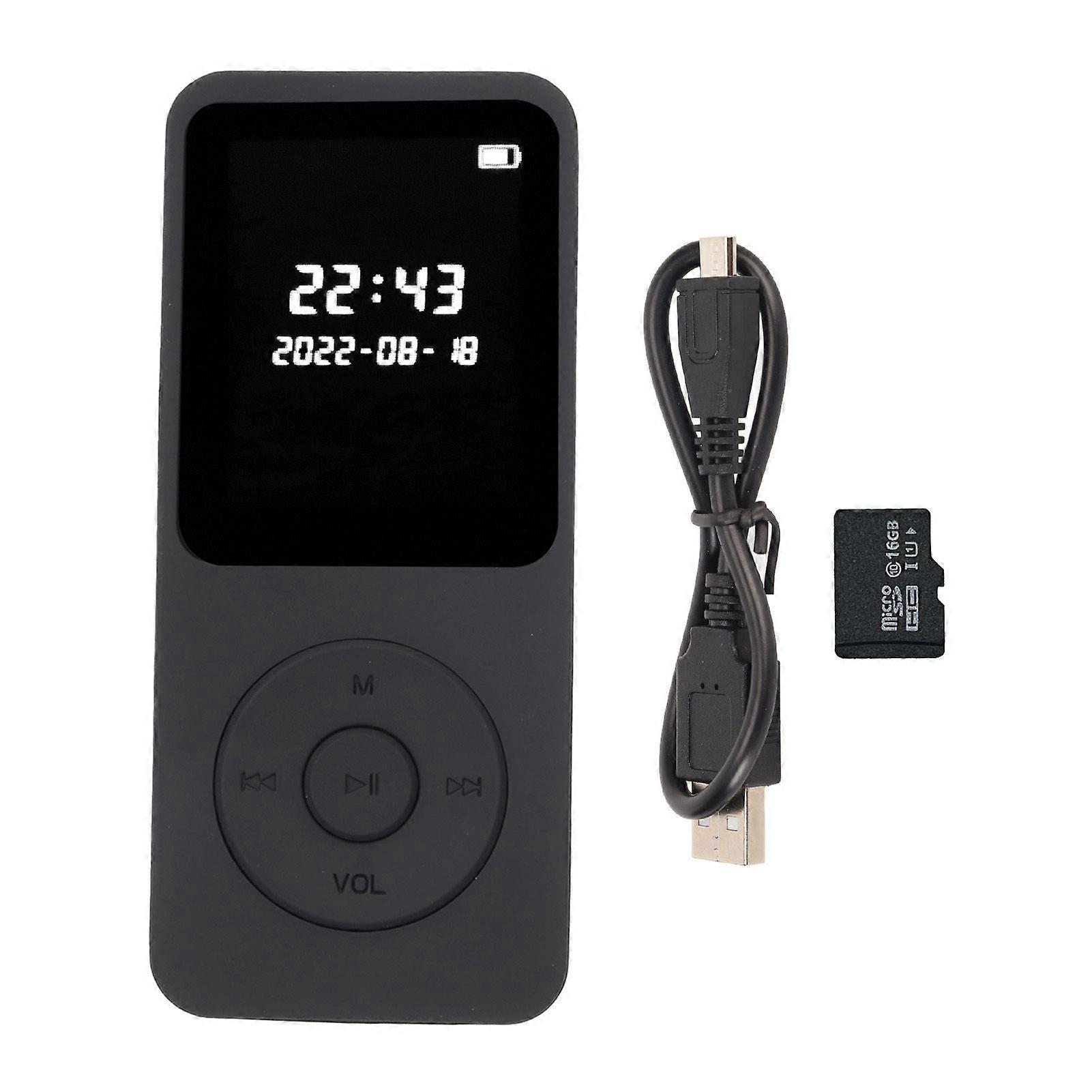 MP3 MP4 Player Bluetooth 5.0 Ultra Thin Digital LCD 1.77 Inch Screen Built in HD Speakers Portable HiFi Music Player With 16G Memory Card