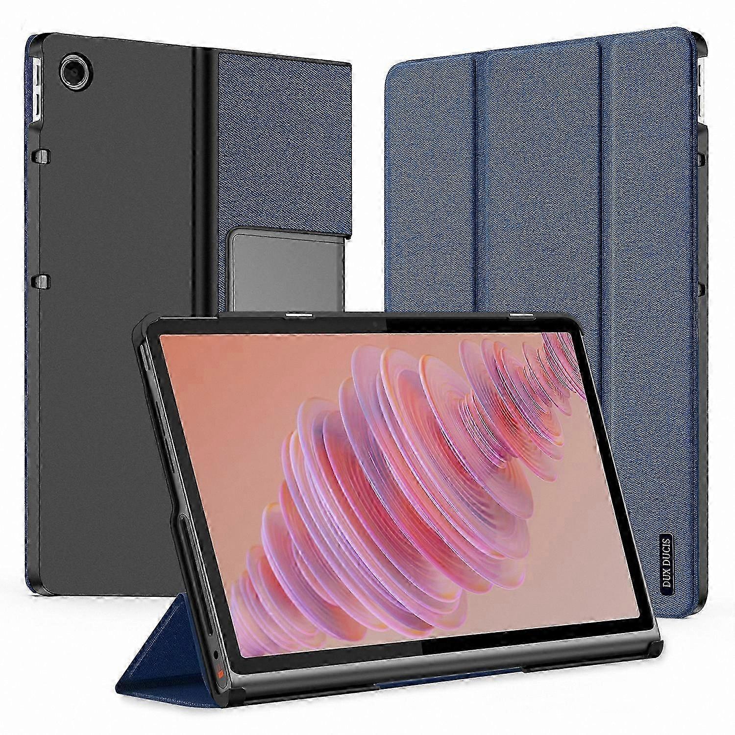 Tri-Fold Leather Case for Lenovo Tab Plus, Scratch-Resistant Domo Series with Stand Function