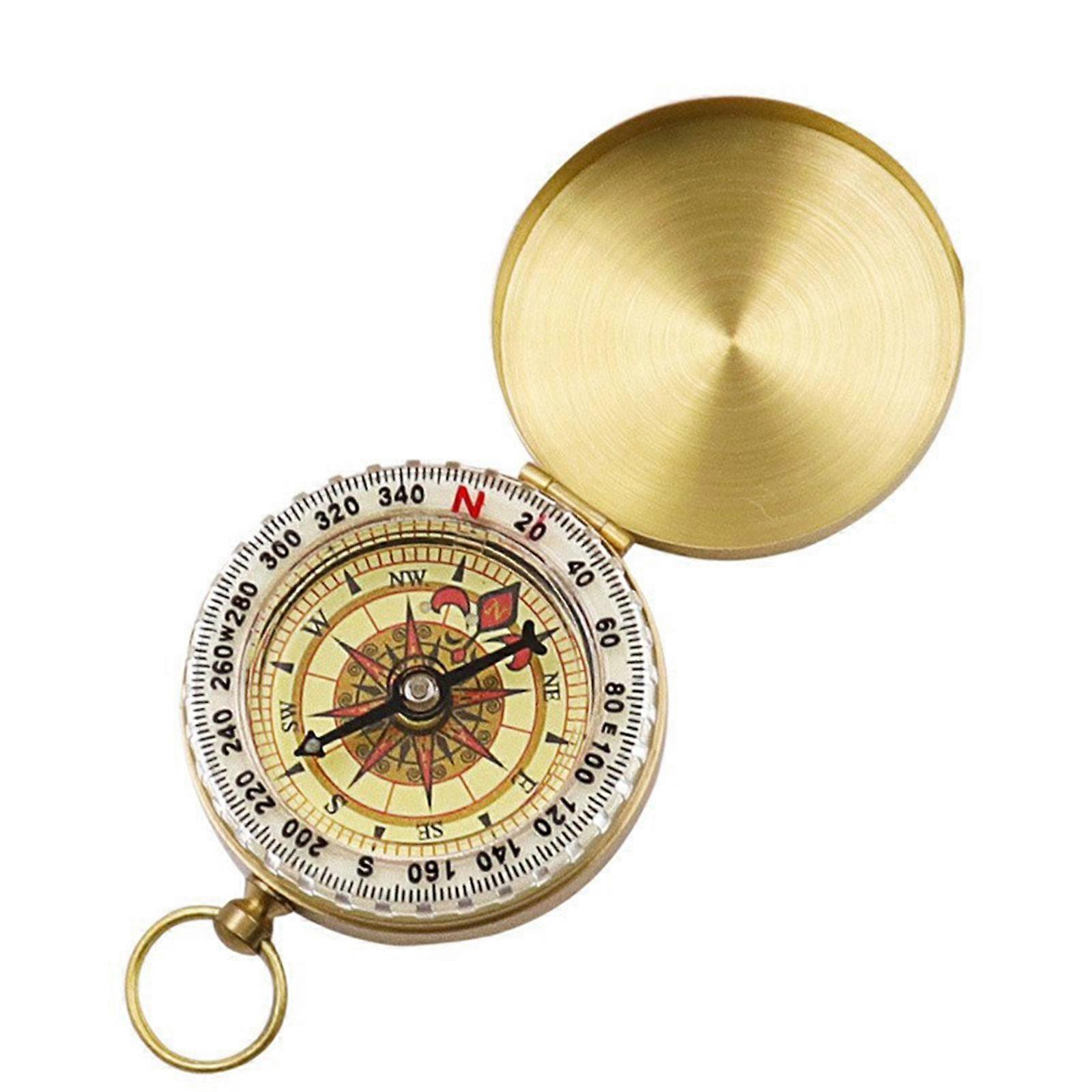 Brass Luminous Compass - Vintage Design with Waterproof & Durable Brass Construction