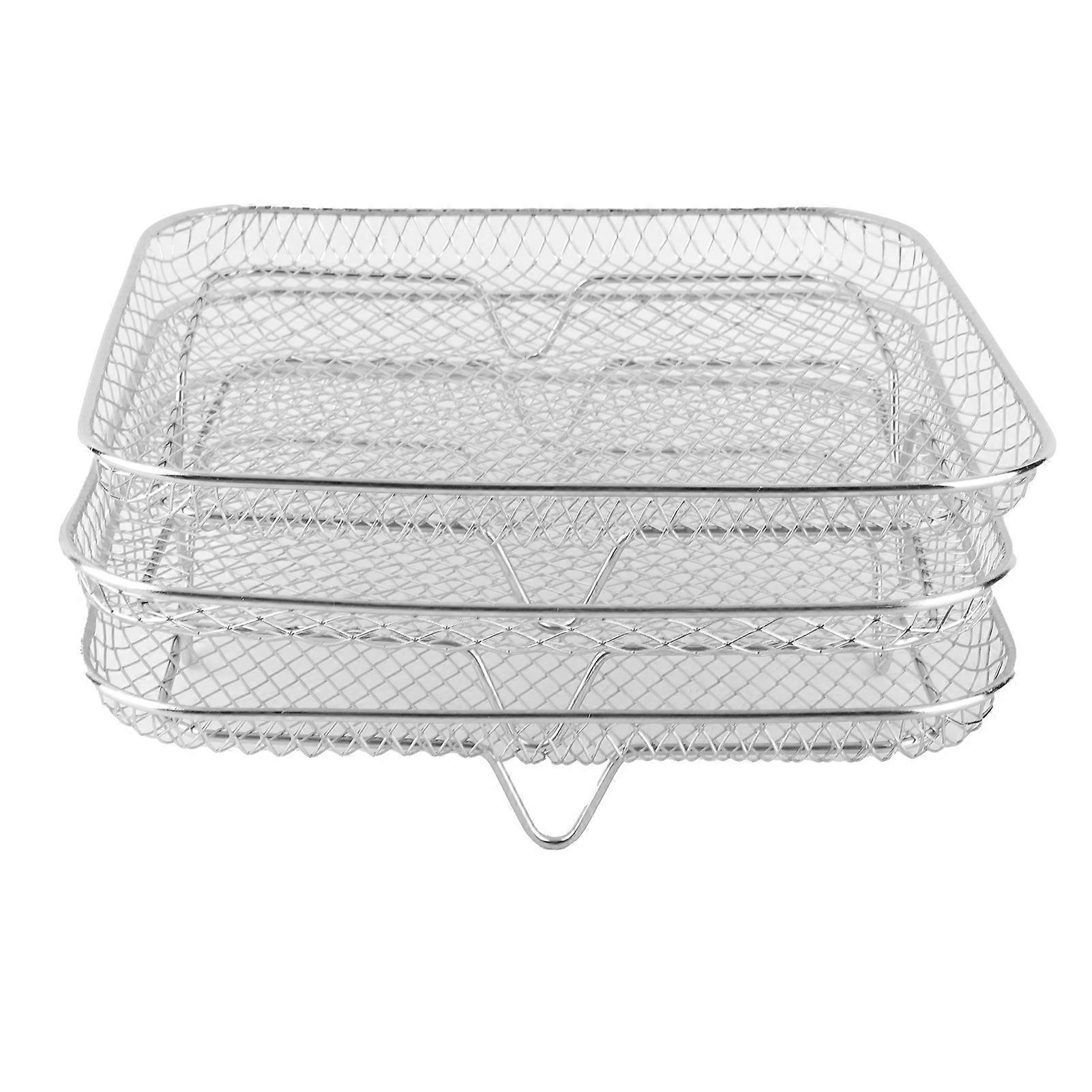 3PCS 8 Inch 304 Stainless Steel Stackable Multi-Layer Fryer Racks