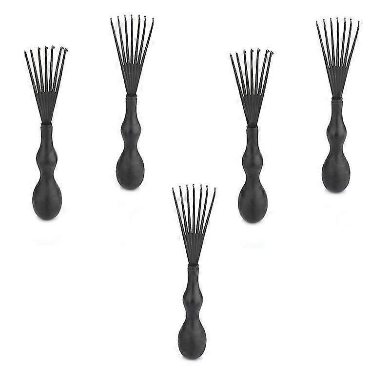 Comb Cleaner - 5-Piece Set for Grooming Tools - Plastic Material - Black