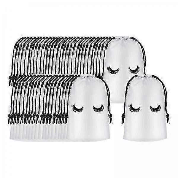 Compact Travel Toiletry Bag with Drawstring Closure - White