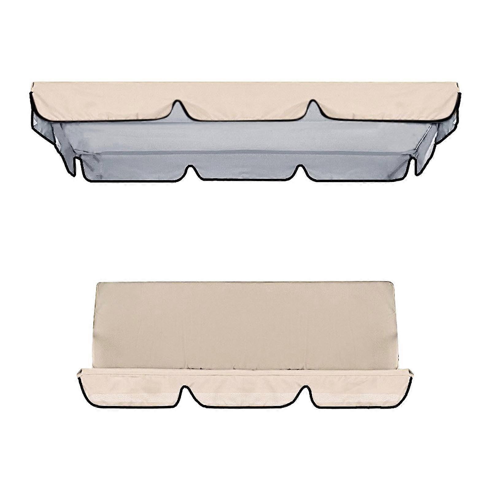 Outdoor Patio Swing Canopy Replacement 76x49x5.9 Inch Oxford Cloth Red/Beige Easy Install Set